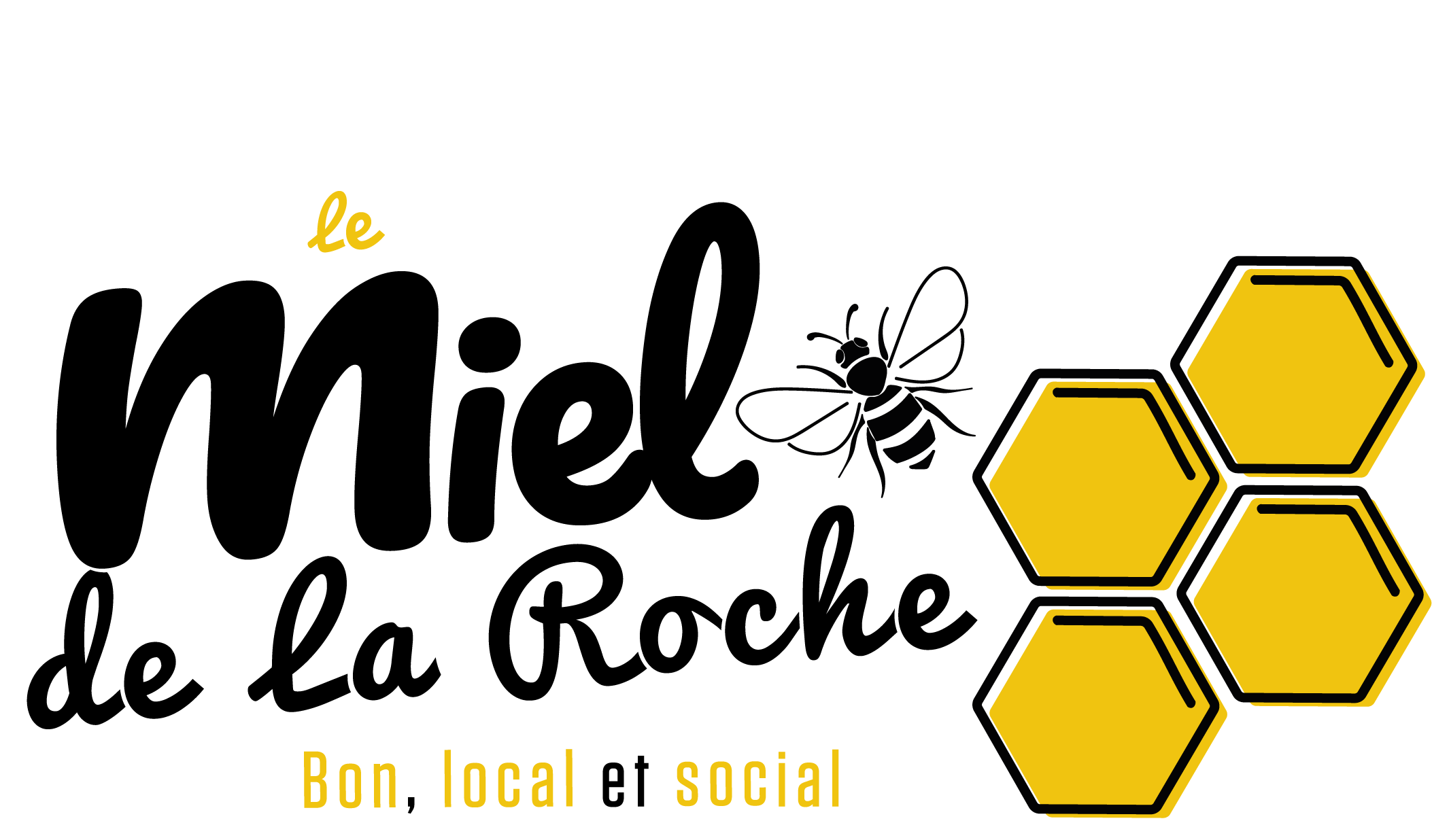 Logo horizontal, le miel de la roche