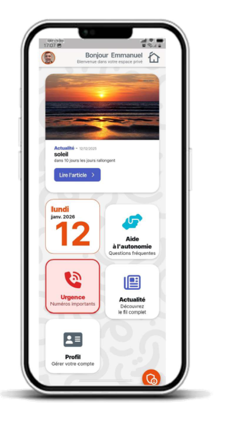 Aperçu de l'application mobile